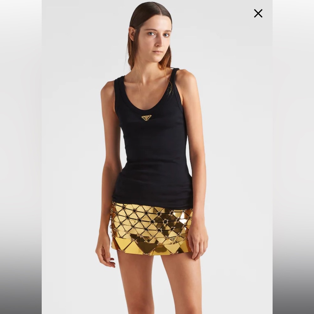Prada Logo Tank in Black Size 38